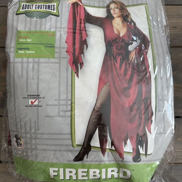 Firebird Women's Halloween Costume ‎ Red Standard Adult Size - Picture 1 of 8